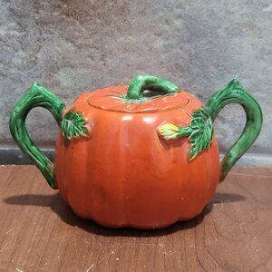 Vintage Pumpkin Sugar Bowl Japan